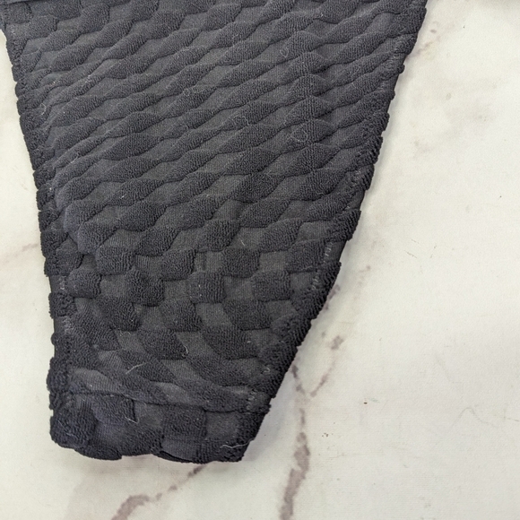 Good American Swim Bottom Women 1 Small Black Jacquard Adjustable Bikini - Picture 8 of 11